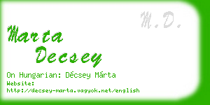 marta decsey business card