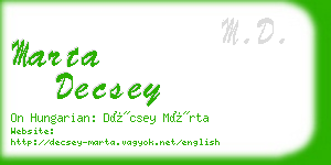 marta decsey business card